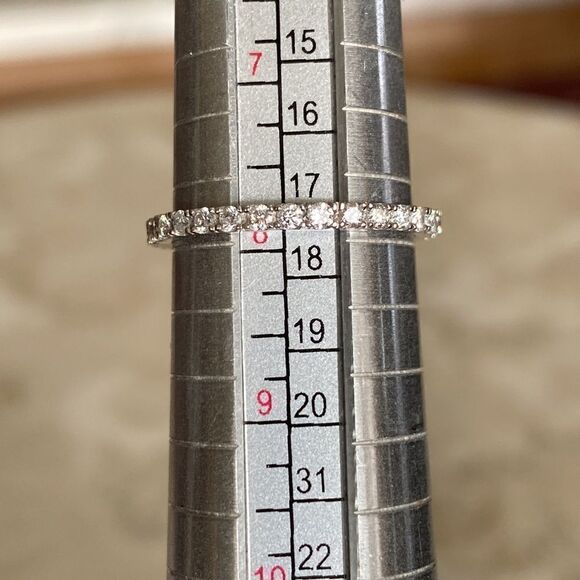 14K White Gold Diamond Eternity Band - Picture 6 of 6